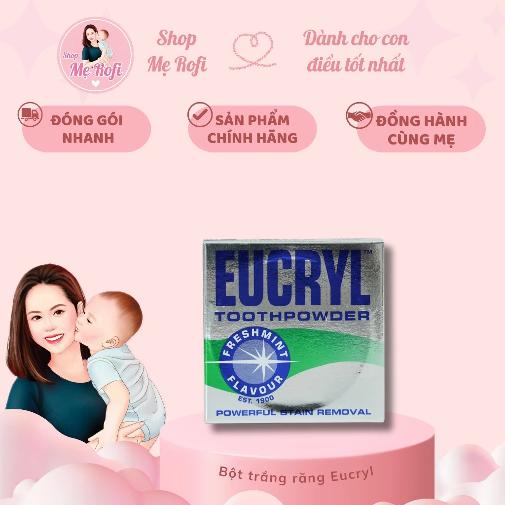 Bột trắng răng EUCRYL TOOTHPOWDER - Mẹ Rofi