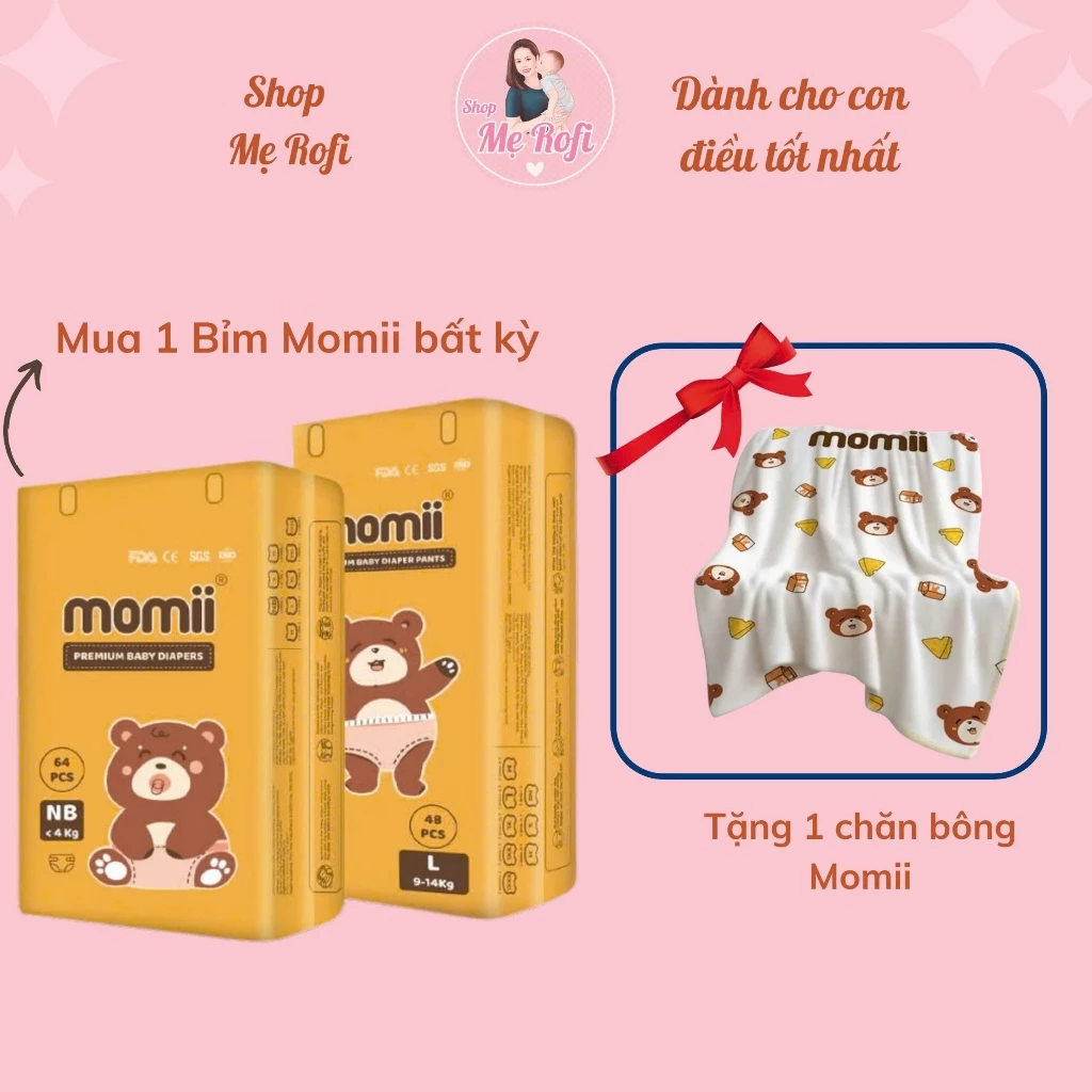 Bỉm MOMII đai chun mỏng mềm, thấm hút - Mẹ Rofi