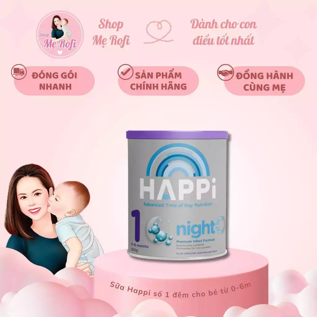 Sữa Happi số 1,2,3 Infant Formula ngày và đêm 600gr - Mẹ Rofi