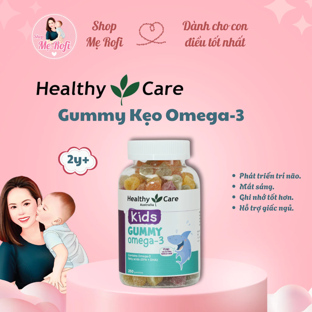 Kẹo dẻo Gummy Omega 3 Úc Healthy Care cho bé lọ 250 viên - Mẹ Rofi