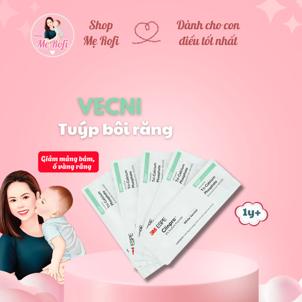 KEM Ngừa Sâu Răng VECNI FLOUR Ngừa Sún Răng, Vàng Răng, Bảo Vệ Men Răng, Chống Ê Buốt Cho Trẻ Em, Người Lớn Shop Mẹ Rofi