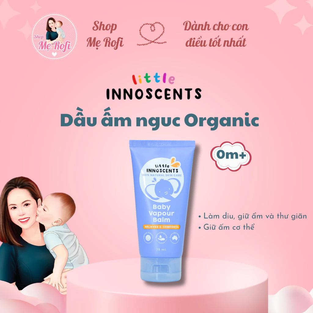 (𝑴𝒂̂̃𝒖 𝒎𝒐̛́𝒊)Tuýp Dầu bôi ấm ngực Organic phòng ngừa cảm cúm giảm ho nghẹt mũi - Shop Mẹ Rofi