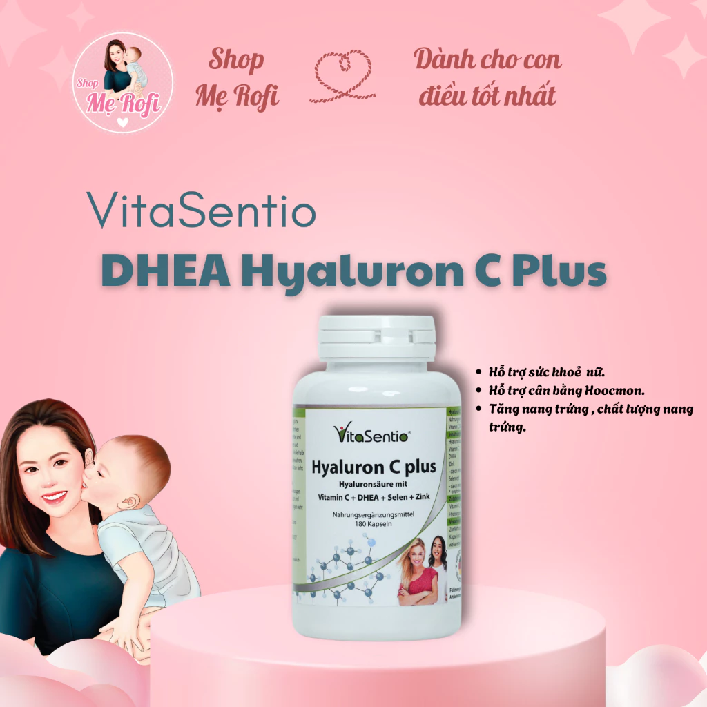 Viên uống tăng nang trứng Hyaluron C plus DHEA - Mẹ Rofi