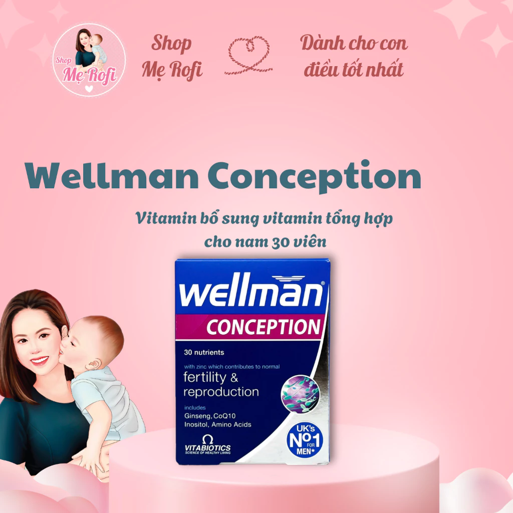 (Date 7/2026) Wellman conception bổ sung dưỡng chất cho nam giới 30 viên - Mẹ Rofi