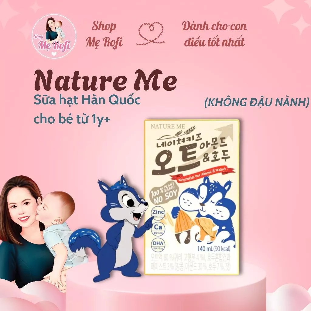 Sữa hạt ngũ cốc dinh dưỡng cho bé từ 1y+ Nature Kids (KHÔNG ĐẬU NÀNH) Hàn Quốc Nature Me - Mẹ Rofi